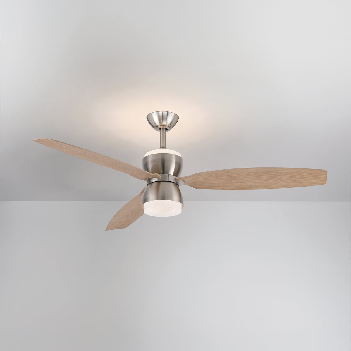 Minka Aire Sandfell in a nursery — Brushed Nickel / Ashwood