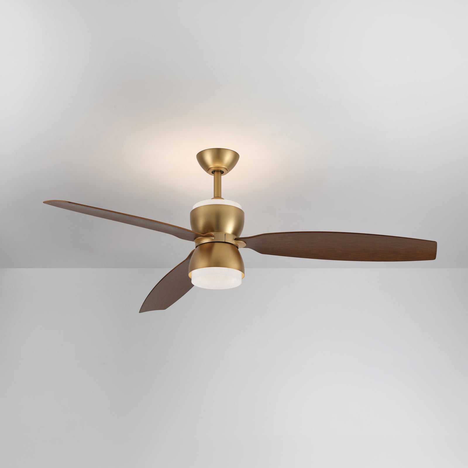 Minka Aire Sandfell in a nursery — Heritage Brass / Warm Koa