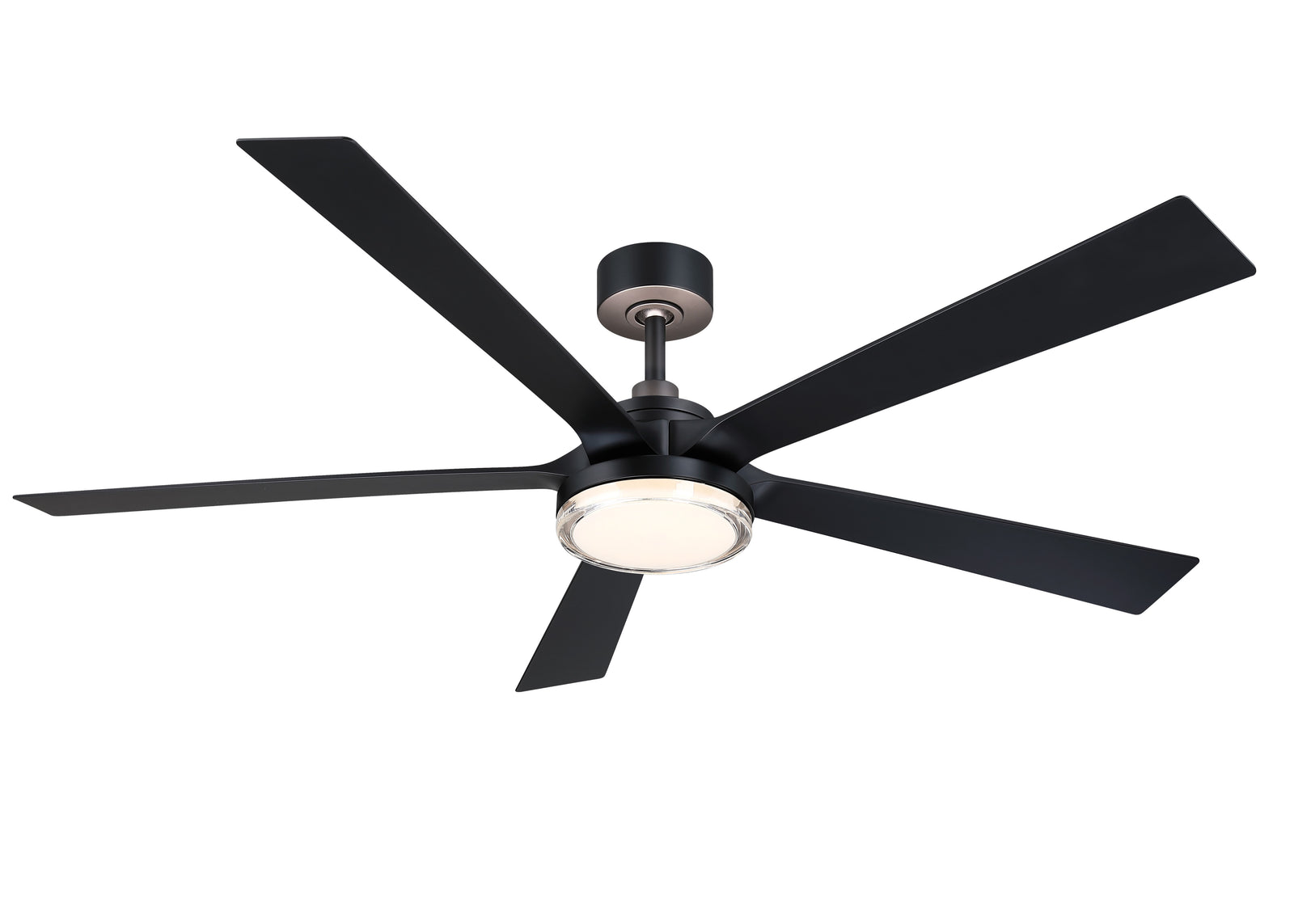 Fanimation TorchAire 64-inch nursery ceiling fan, Matte Black, warm uplight