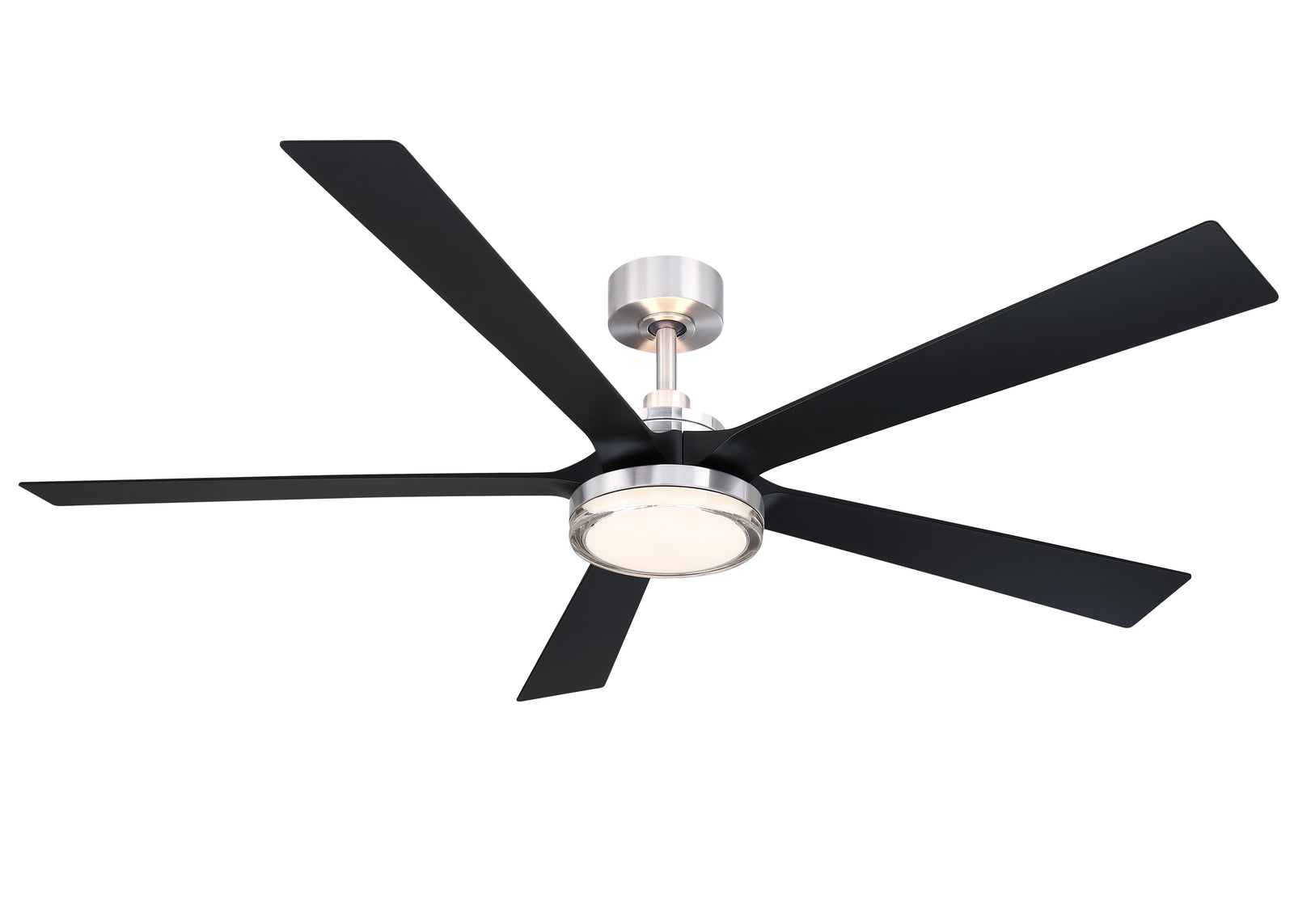 Fanimation TorchAire 64-inch nursery ceiling fan, Brushed Nickel, warm uplight