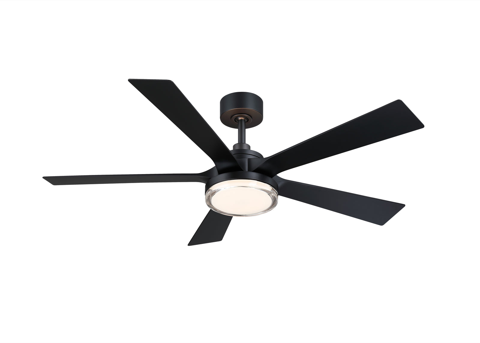 Fanimation TorchAire 52-inch nursery ceiling fan, Matte Black, warm uplight