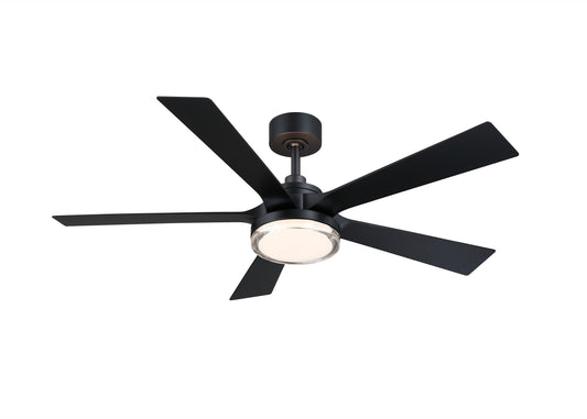 Fanimation TorchAire 52-inch nursery ceiling fan, Matte Black, warm uplight