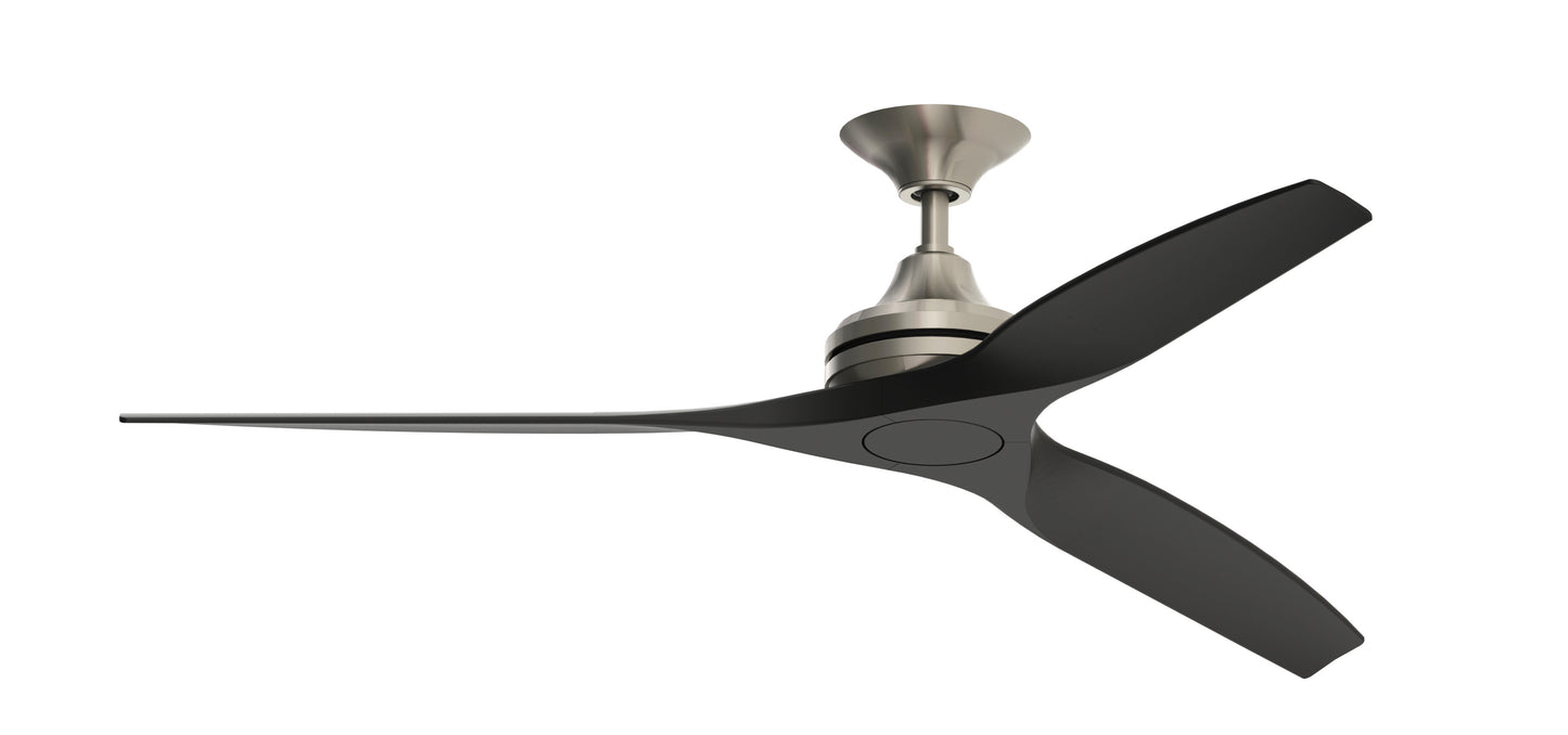Spitfire — Brushed Nickel motor · Black blades