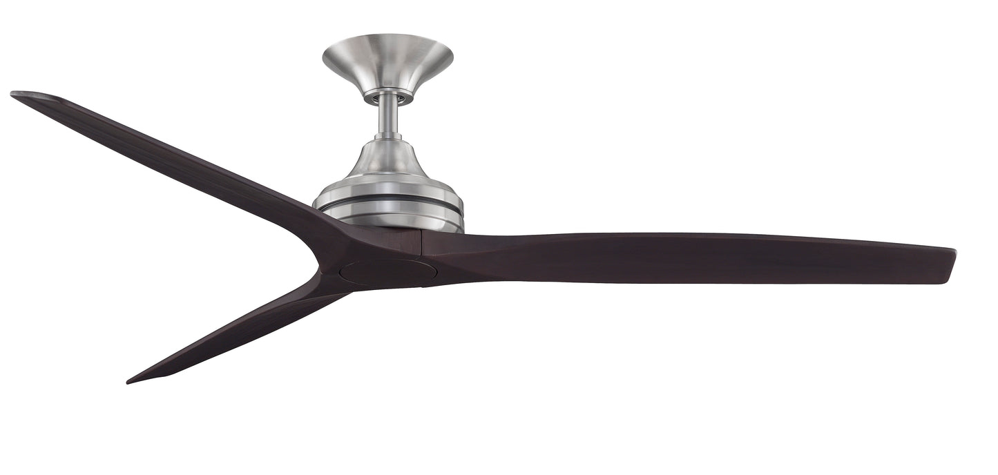 Spitfire — Brushed Nickel motor · Dark Walnut blades