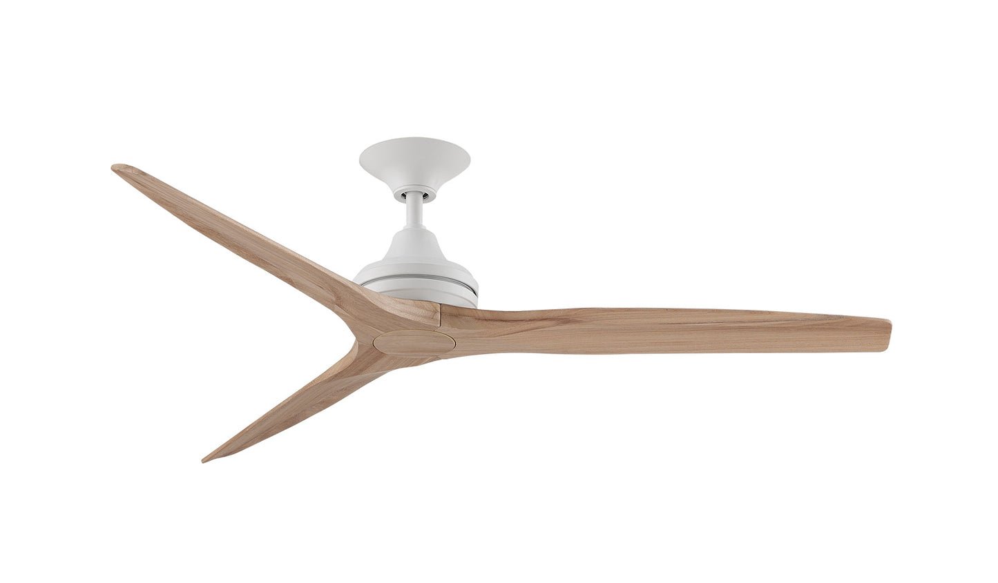 Spitfire — Matte White motor · Natural Wood blades