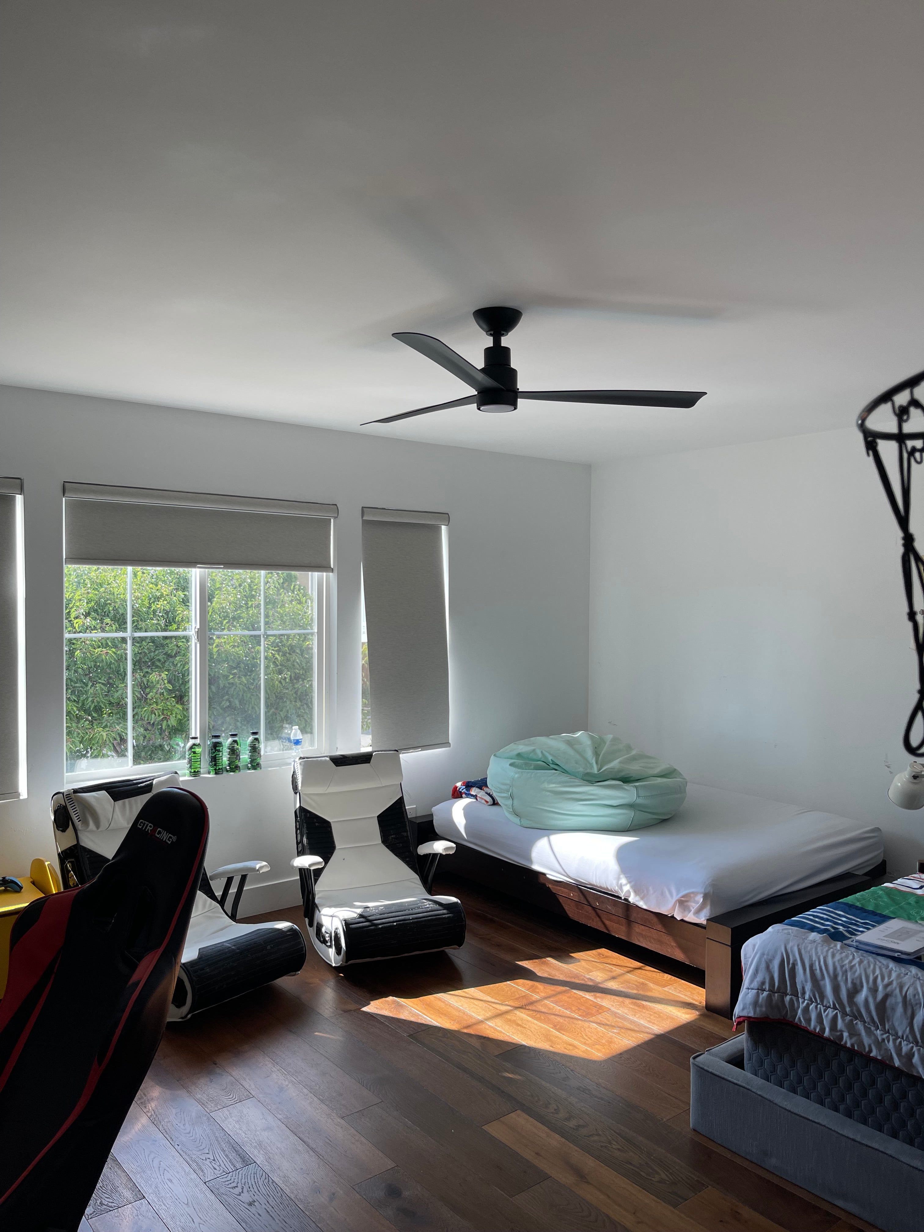 Minka Aire Simple installed in a bedroom