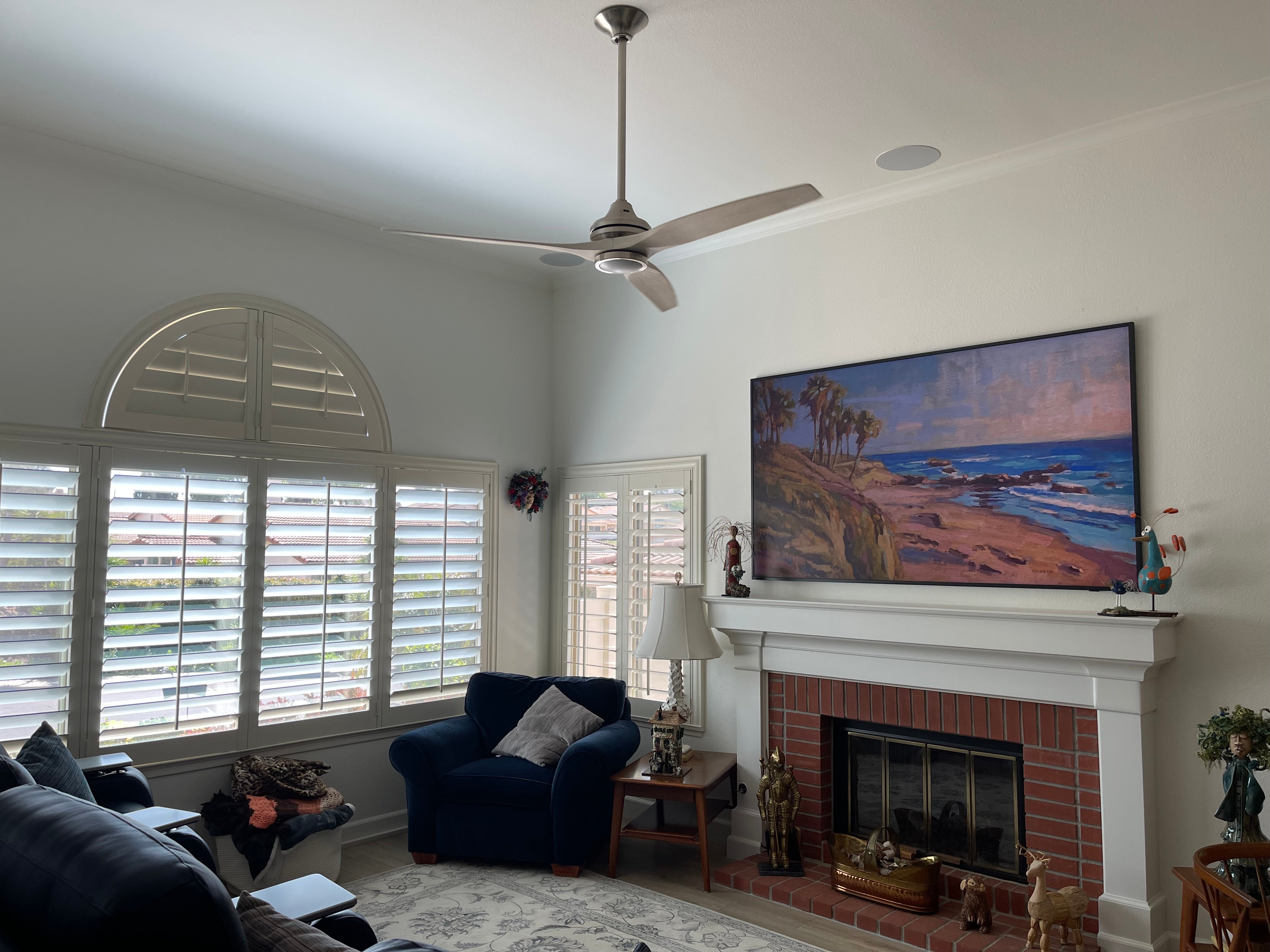 Fanimation Spitfire installed in a living room